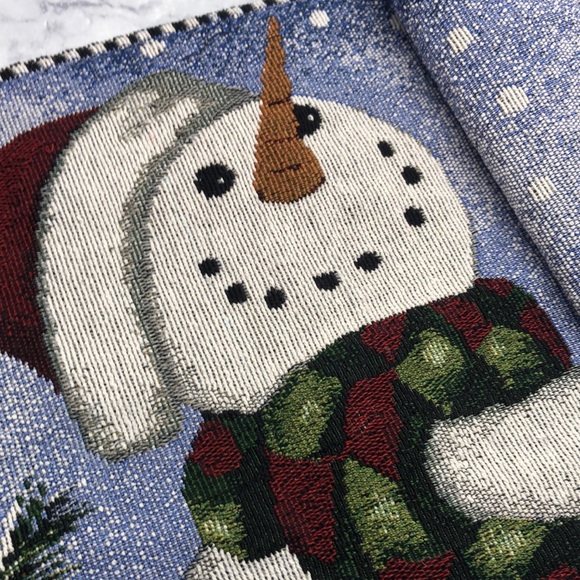 Snowman Tapestry Table Runner - Picture 2 of 7